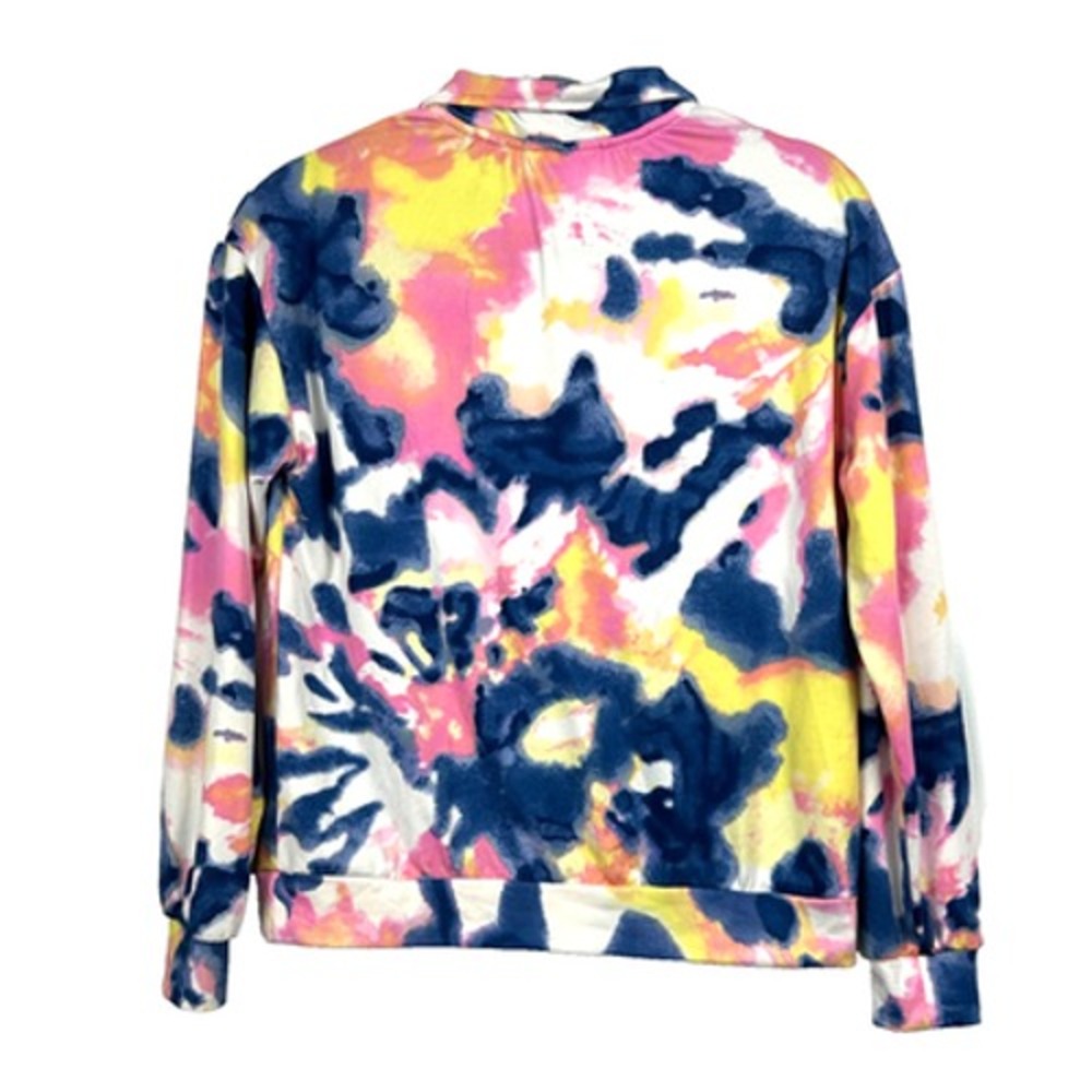 Bobbie Brooks Sweatshirt Womens Small‎ Multicolor Tie Dye Quarter Zip Pullover - Picture 7 of 9